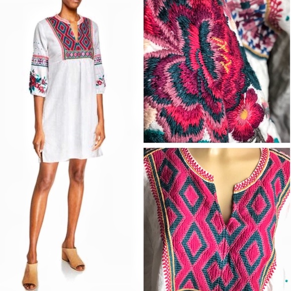 Johnny Was Dresses & Skirts - Johnny Was ANNALIESE BISHOP SLEEVE PEASANT DRESS